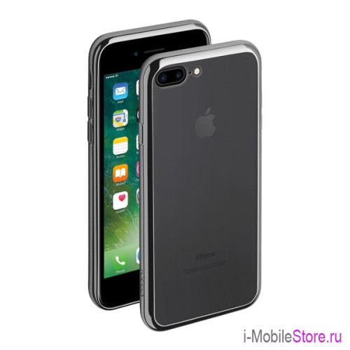 Чехол Deppa Gel Plus для iPhone 7 Plus/8 Plus, серая рамка