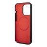 Чехол AMG Liquid Silicone Two tones Red line Hard для iPhone 14 Pro, черный (MagSafe)