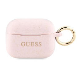 Чехол Guess Silicone Glitter с кольцом для Airpods Pro 2 (2022), розовый
