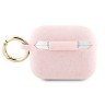 Чехол Guess Silicone Glitter с кольцом для Airpods Pro 2, розовый
