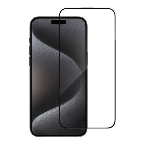 BlueO стекло для iPhone 15/14 Pro Large arc Anti-Dust Anti-Static Black (3D-эфф. с защ. сеткой)