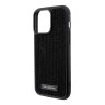 Lagerfeld для iPhone 15 Pro чехол Diamond Rhinestone Metal logo Hard Black