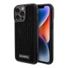 Lagerfeld для iPhone 15 Pro чехол Diamond Rhinestone Metal logo Hard Black
