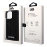 Lagerfeld для iPhone 15 Pro чехол Diamond Rhinestone Metal logo Hard Black