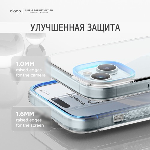 Elago для iPhone 15 чехол HYBRID (pc/tpu) Clear