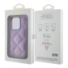 Guess для iPhone 15 Pro Max чехол PU Quilted with Script metal logo Hard Light Purple