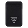 Guess картхолдер для iPhone Wallet Cardslot MagSafe PU Saffiano Triangle metal logo Black