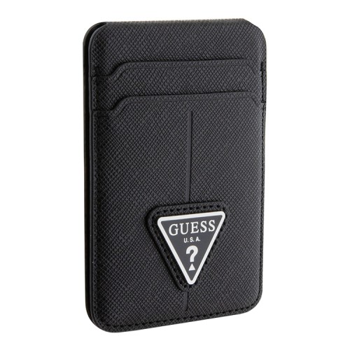 Guess картхолдер для iPhone Wallet Cardslot MagSafe PU Saffiano Triangle metal logo Black
