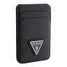Guess картхолдер для iPhone Wallet Cardslot MagSafe PU Saffiano Triangle metal logo Black