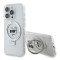 Karl Lagerfeld для iPhone 15 Pro чехол PC/TPU + Ring stand NFT Choupette head Hard White (MagSafe)