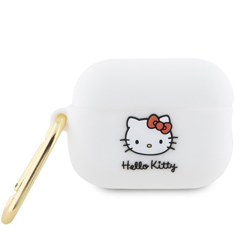 Hello Kitty для Airpods Pro 2 чехол Liquid silicone 3D Rubber Kitty Head White