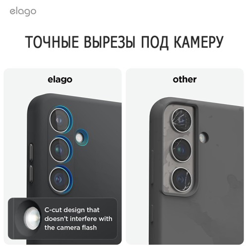 Elago для Galaxy S24 чехол Soft silicone (Liquid) Black