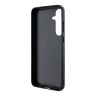 BMW для Galaxy S24+ чехол Leather Half Textured with Ring Metal logo Hard Black (MagSafe)