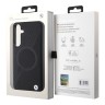 BMW для Galaxy S24+ чехол Leather Half Textured with Ring Metal logo Hard Black (MagSafe)