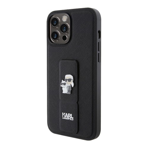 Karl Lagerfeld для iPhone 13 Pro Max чехол GripStand PU Saffiano NFT Karl & Choupette metal Hard Black