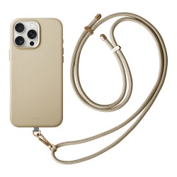 Uniq для iPhone 16 Pro Max чехол кожаный со шнурком COEHL MUSE Cream (MagSafe)