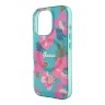Guess для iPhone 16 Pro чехол PC/TPU Flowers Invisible Ring Pink (MagSafe)