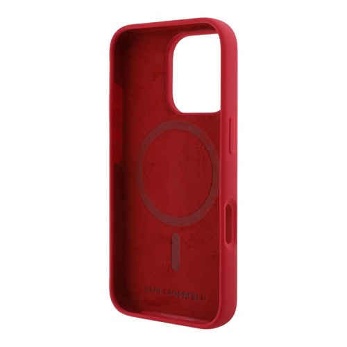 Karl Lagerfeld для iPhone 16 Pro Max чехол Liquid Silicone NFT Karl&Choupette Red (MagSafe)