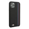Чехол BMW M-Collection Liquid Silicone Tricolor stripe для iPhone 11 Pro, черный