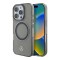 Mercedes для iPhone 16 Pro чехол PC/TPU Transparent with Silver Ring, Black (MagSafe)