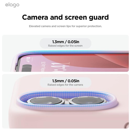 Elago для iPhone 16 чехол Soft silicone (Liquid) Lovely Pink