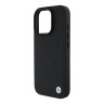BMW для iPhone 16 Pro Max чехол Signature Leather Diamond pattern Metal logo Hard Black (MagSafe)