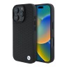 BMW для iPhone 16 Pro Max чехол Signature Leather Diamond pattern Metal logo Hard Black (MagSafe)
