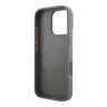 DKNY для iPhone 16 Pro чехол PU Plain leather Logo imprint Hard Grey (MagSafe)