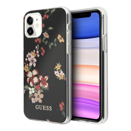 Чехол Guess Flower Hard Shiny N.4 Black для iPhone 11