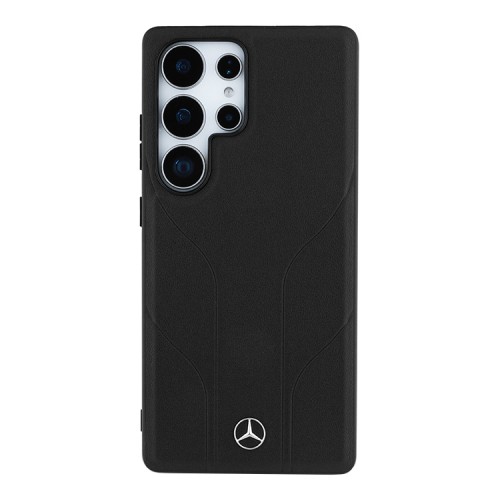 Mercedes для Galaxy S25 Ultra чехол Leather Debossed Lines Hard Black (MagSafe)
