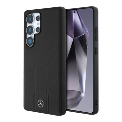 Mercedes для Galaxy S25 Ultra чехол Leather Debossed Lines Hard Black (MagSafe)