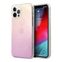 Чехол Guess 4G 3D raised Hard Gradient для iPhone 12 Pro Max, розовый