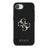 Guess для iPhone 16e чехол PU Grained leather 4G Big metal logo Hard Black
