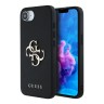 Guess для iPhone 16e чехол PU Grained leather 4G Big metal logo Hard Black