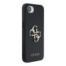 Guess для iPhone 16e чехол PU Grained leather 4G Big metal logo Hard Black