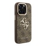 Guess для iPhone 15 Pro Max чехол PU 4G Big metal logo and Camera Stand Hard Brown