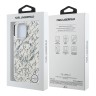 Karl Lagerfeld для iPhone 16 Pro чехол PC/TPU Script pattern Metal camera Hard White (MagSafe)