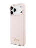 Guess для iPhone 17 Pro чехол Liquid silicone Gold metal logo Hard Pink (MagSafe)