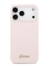 Guess для iPhone 17 Pro чехол Liquid silicone Gold metal logo Hard Pink (MagSafe)