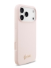 Guess для iPhone 17 Pro чехол Liquid silicone Gold metal logo Hard Pink (MagSafe)
