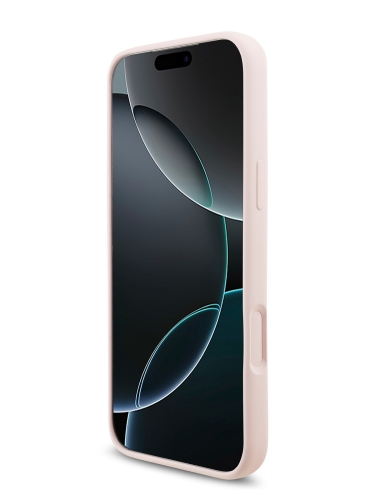 Guess для iPhone 17 Pro чехол Liquid silicone Gold metal logo Hard Pink (MagSafe)