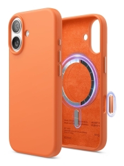 Elago для iPhone 17 чехол Magnetic Silicone Orange (MagSafe)