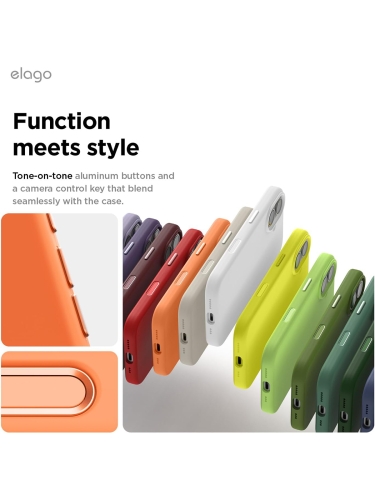 Elago для iPhone 17 чехол Magnetic Silicone Orange (MagSafe)