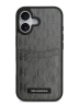 Karl Lagerfeld для iPhone 17 чехол PU Saffiano Monogram with Cardslot Hard Silver