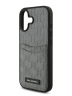 Karl Lagerfeld для iPhone 17 чехол PU Saffiano Monogram with Cardslot Hard Silver