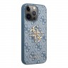 Чехол Guess 4G Big metal logo Hard для iPhone 13 Pro, синий