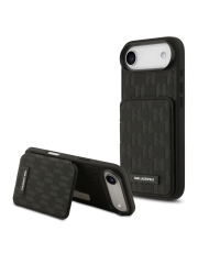 Karl Lagerfeld для iPhone Air чехол Cardslot Stand PU Saffiano Monogram Plate logo Hard Black