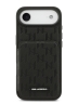 Karl Lagerfeld для iPhone Air чехол Cardslot Stand PU Saffiano Monogram Plate logo Hard Black