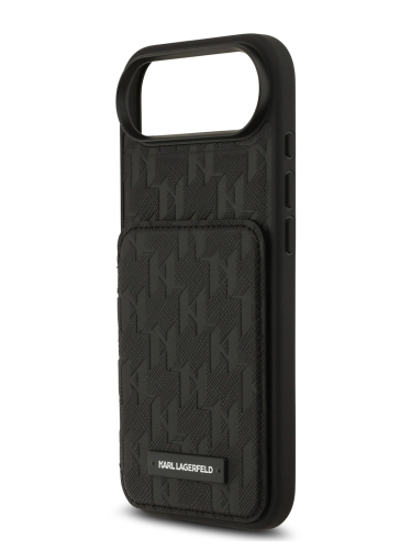 Karl Lagerfeld для iPhone Air чехол Cardslot Stand PU Saffiano Monogram Plate logo Hard Black