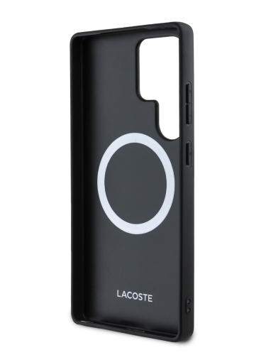 Lacoste для Galaxy S25 Ultra чехол PVC Iconic Woven logo Hard Navy (MagSafe)